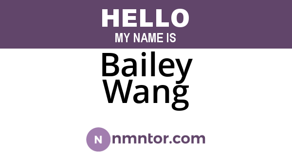 Bailey Wang
