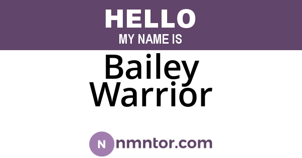 Bailey Warrior