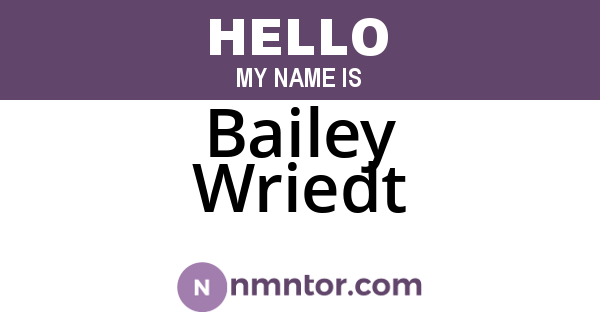 Bailey Wriedt