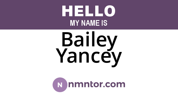 Bailey Yancey