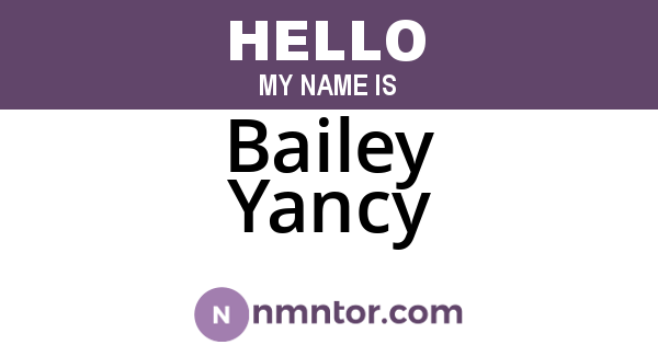 Bailey Yancy