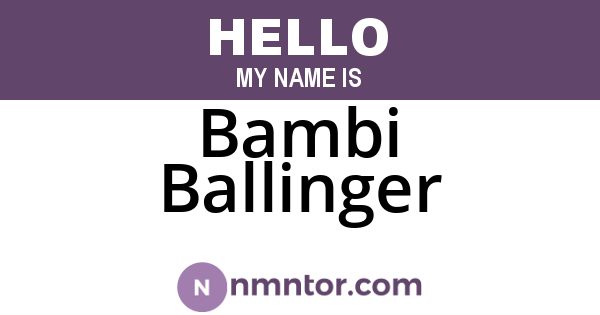 Bambi Ballinger