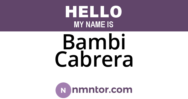 Bambi Cabrera