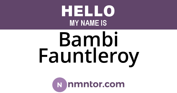 Bambi Fauntleroy