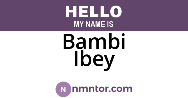 Bambi Ibey