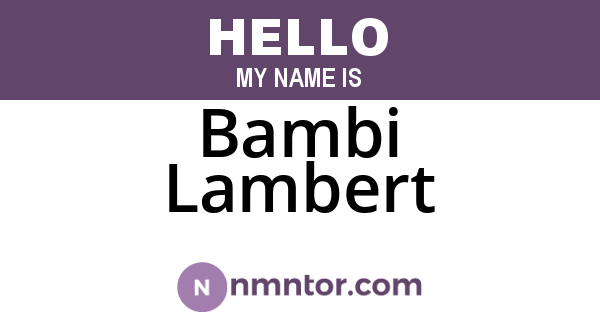 Bambi Lambert