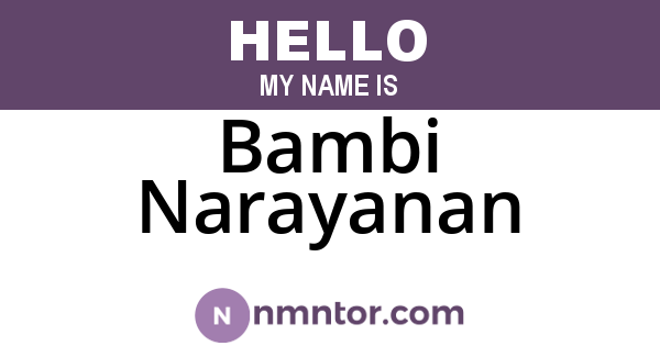 Bambi Narayanan