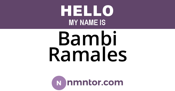 Bambi Ramales
