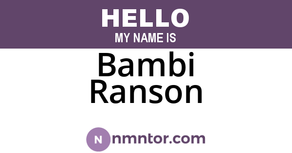 Bambi Ranson