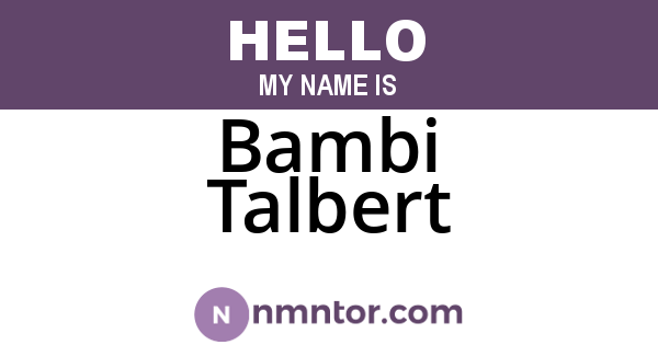 Bambi Talbert
