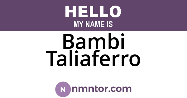 Bambi Taliaferro
