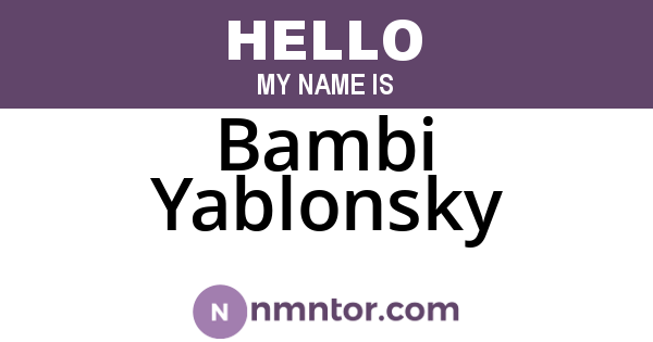 Bambi Yablonsky
