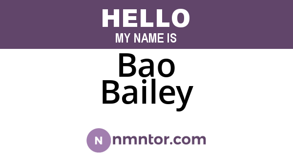 Bao Bailey