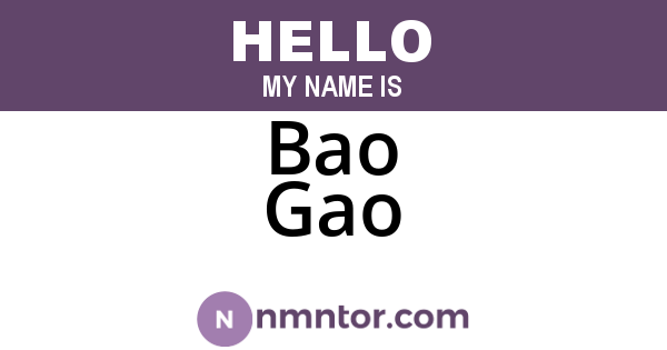 Bao Gao