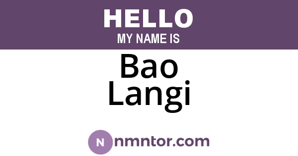 Bao Langi
