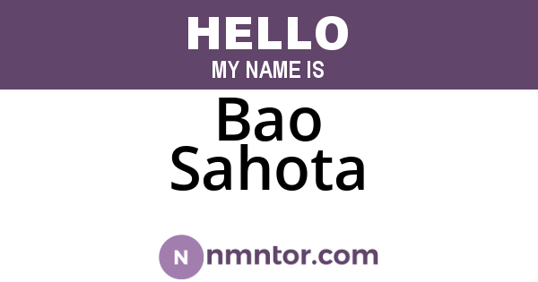 Bao Sahota