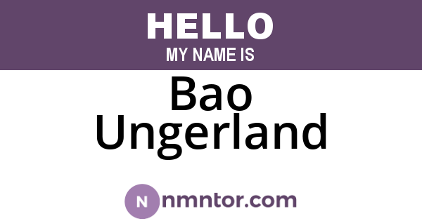 Bao Ungerland