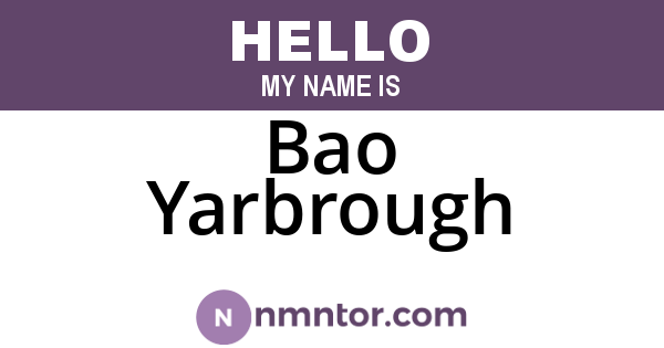 Bao Yarbrough