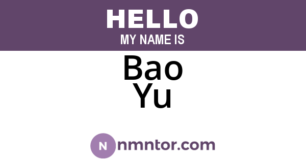 Bao Yu