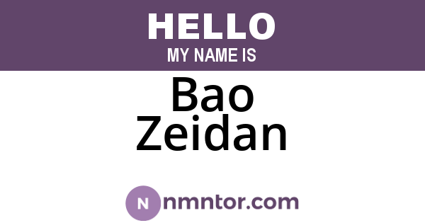 Bao Zeidan