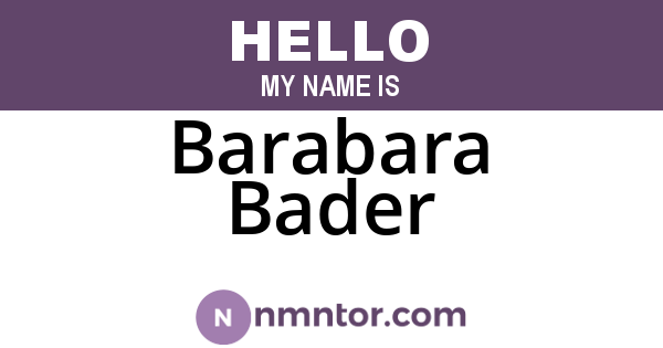 Barabara Bader