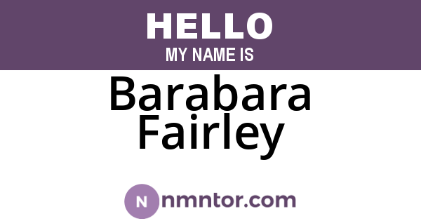 Barabara Fairley