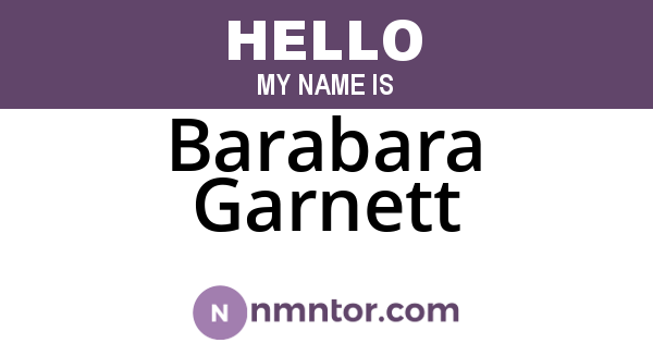 Barabara Garnett