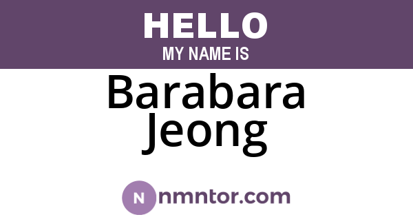 Barabara Jeong