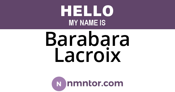 Barabara Lacroix