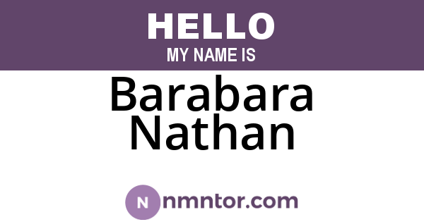 Barabara Nathan