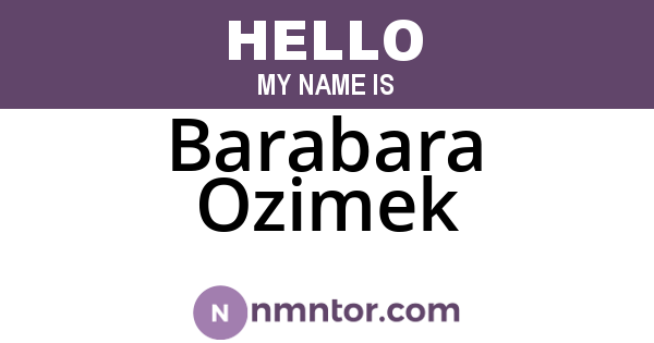 Barabara Ozimek