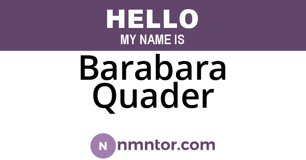 Barabara Quader