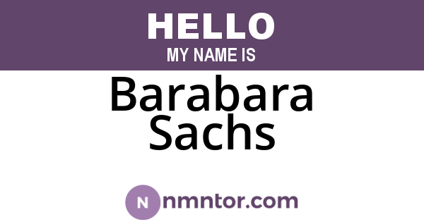 Barabara Sachs
