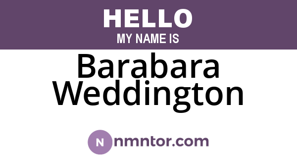 Barabara Weddington