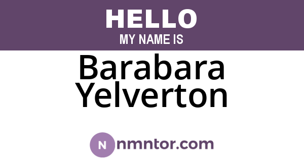 Barabara Yelverton