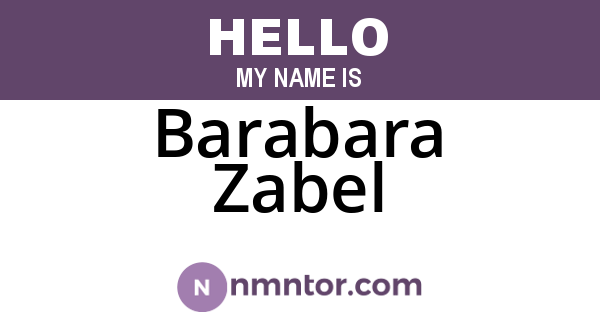 Barabara Zabel