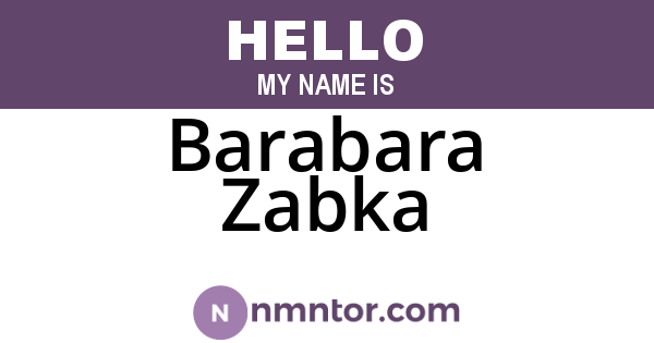 Barabara Zabka