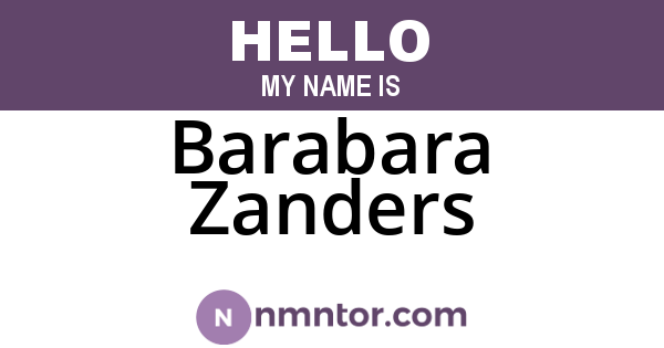 Barabara Zanders