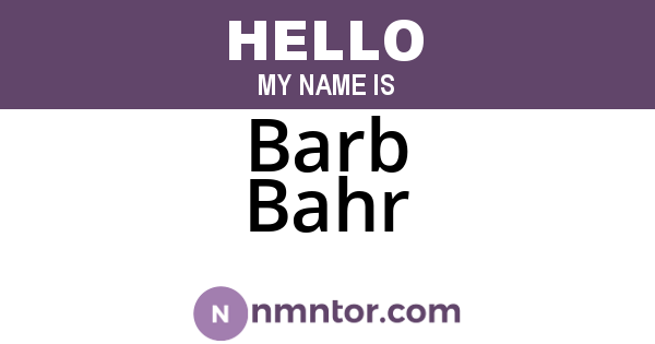 Barb Bahr