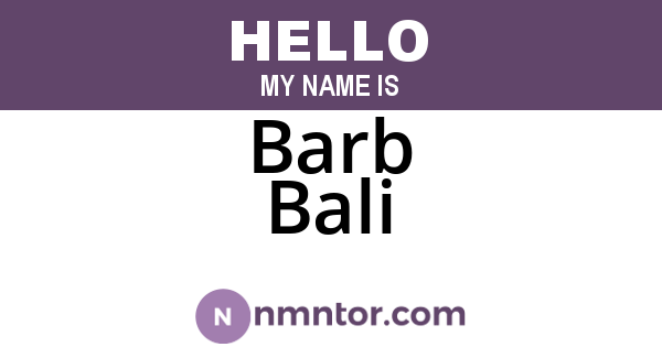 Barb Bali