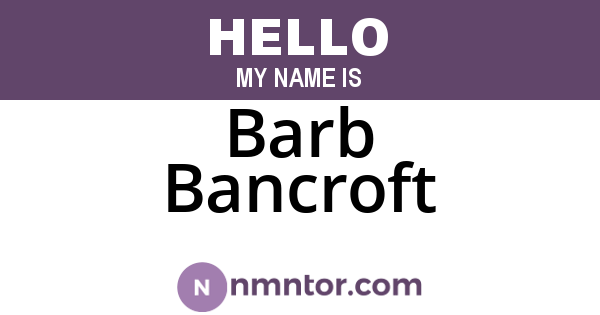 Barb Bancroft
