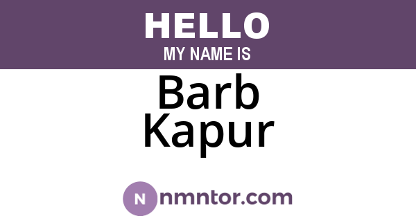 Barb Kapur