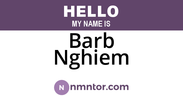 Barb Nghiem