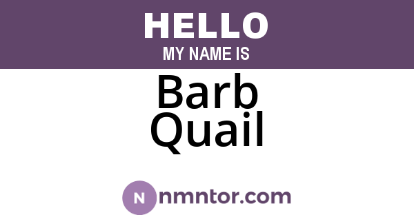 Barb Quail