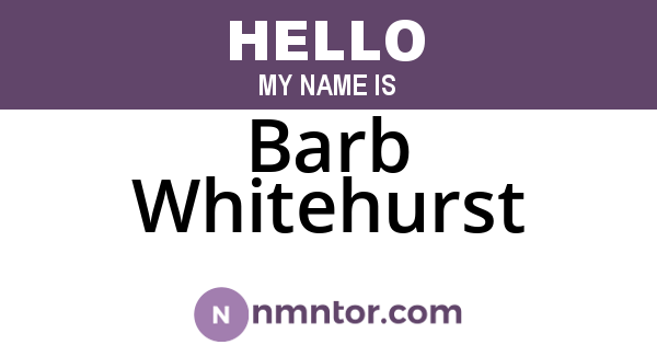 Barb Whitehurst