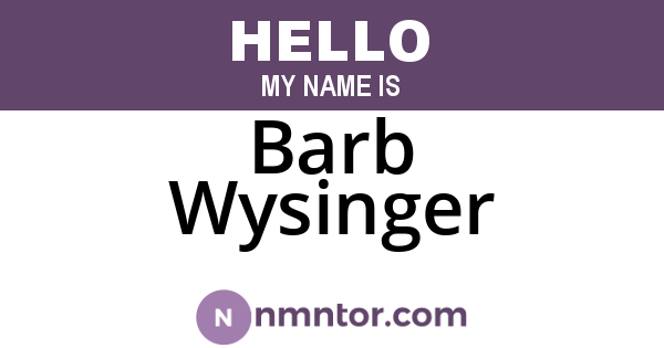 Barb Wysinger