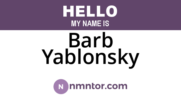 Barb Yablonsky