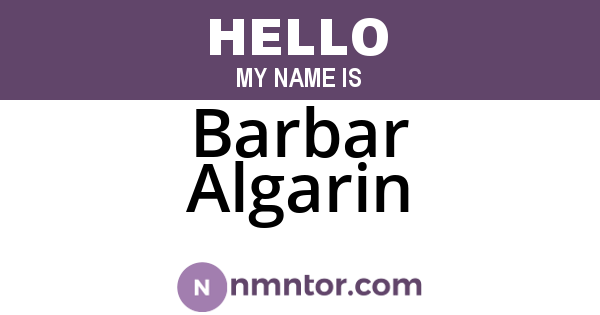 Barbar Algarin