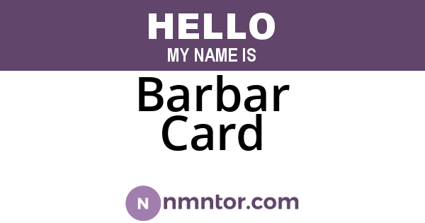 Barbar Card