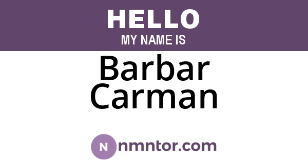 Barbar Carman